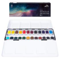 Conjunto de pintura em aquarela PHOENIX, paleta Half Pan de 24 cores Conjunto de pintura em aquarela PHOENIX, paleta Half Pan de 24 cores