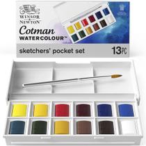 Conjunto de pintura em aquarela Winsor & Newton Cotman 12 Half Pans Conjunto de pintura em aquarela Winsor & Newton Cotman 12 Half Pans