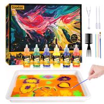 Conjunto de pintura em marmorização de água Coodoo para crianças de 3 a 12 anos +6 cores