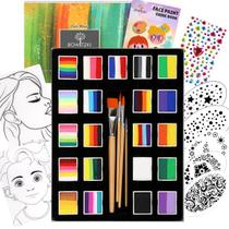 Conjunto de pintura facial Bowitzki 21 Color Split Cake 10g para crianças/adultos