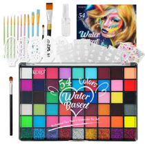 Conjunto de pintura facial com 54 cores não tóxicas ativadas por água Conjunto de pintura facial com 54 cores não tóxicas ativadas por água