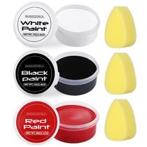 Conjunto de pintura facial e corporal BOBISUKA branco preto vermelho com esponjas 210 ml Conjunto de pintura facial e corporal BOBISUKA branco preto vermelho com esponjas 210 ml