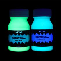 Conjunto de pintura Glow Artme Glow in The Dark Green and Blue 60mL Conjunto de pintura Glow Artme Glow in The Dark Green and Blue 60mL
