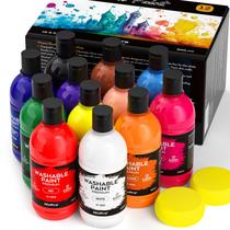 Conjunto de pintura Nicpro 12 cores, acrílico lavável de 500 ml para crianças Conjunto de pintura Nicpro 12 cores, acrílico lavável de 500 ml para crianças