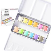 Conjunto de pintura PHOENIX 12 aquarelas pastel Half Pan