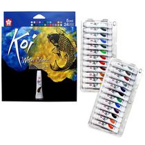 Conjunto de pintura SAKURA Koi Watercolor 24 cores, tubos de 5 ml