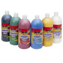Conjunto de pintura Tempera Cra-Z-Art lavável em 6 cores 946 ml com 6 dedos