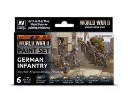 Conjunto de pintura Vallejo, modelo, cor, segunda guerra mundial, infantaria alemã, 17 ml x6