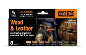 Conjunto de pintura Vallejo Wood and Leather com garrafas de 17 mL Conjunto de pintura Vallejo Wood and Leather com garrafas de 17 mL