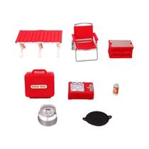 Conjunto De Piquenique Para Casa De Bonecas Em Miniatura: Cadeira Dobrável, Fogão a Gás, Acessórios Conjunto De Piquenique Para Casa De Bonecas Em Miniatura: Cadeira Dobrável, Fogão a Gás, Acessórios