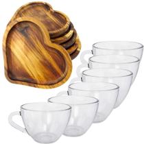 Conjunto de Pires de coração e xícara de café 230ml