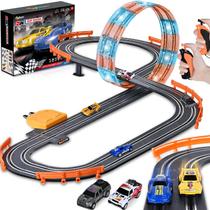Conjunto de pista de corrida de caça-níqueis ShyLizard com 4 carros para crianças de 6 a 12 anos