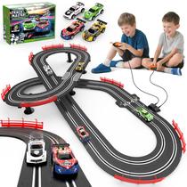 Conjunto de pista de corrida de caça-níqueis Wupuaait 3 em 1 com 4 carros e acessórios