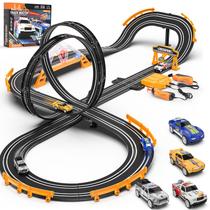 Conjunto de Pista de Corrida Kmuxilal com 4 Carros - Para Meninos de 6 a 12 Anos