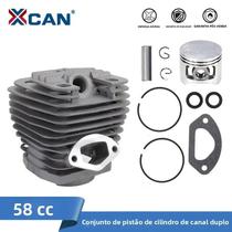 Conjunto De Pistão De Cilindro De Canal Duplo 58CC Para Motosserra Cortador De Grama Acessórios De