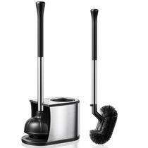 Conjunto de pistão e escova de vaso sanitário HAMITOR em aço inoxidável 2 em 1 Conjunto de pistão e escova de vaso sanitário HAMITOR em aço inoxidável 2 em 1