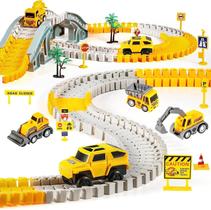 Conjunto de pistas de corrida de construção kizplays com 2 carros elétricos (3 ou mais)