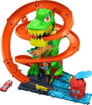 Conjunto de pistas para carros de brinquedo Hot Wheels City T-Rex Blaze Battle