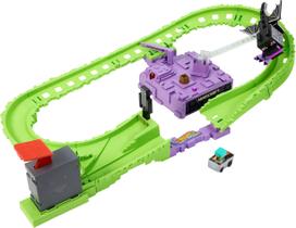 Conjunto de pistas para carros de brinquedo Hot Wheels RacerVerse Minecraft com Steve