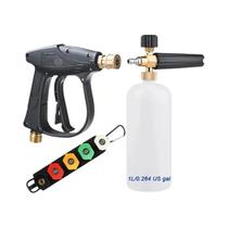 Conjunto De Pistola De Água De Alta Pressão Com 5 Cores E Spray De Espuma 1L Com Conector Rápido 1/4 Conjunto De Pistola De Água De Alta Pressão Com 5 Cores E Spray De Espuma 1L Com Conector Rápido 1/4
