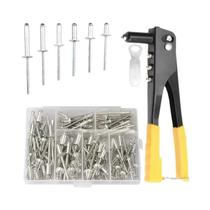 Conjunto De Pistola De Rebitagem Profissional Pesada Com 120 Peças Para Projetos Automotivos E DIY