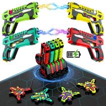Conjunto de pistolas Laser Tag VATOS para 4 jogadores com coletes recarregáveis
