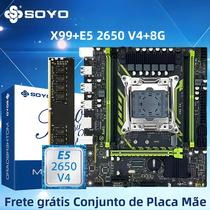 Conjunto De Placa-Mãe SOYO X99 Com CPU LGA2011-3 E5 2650 V4, 8GB DDR4 2133MHZ, M.2 SATA3.0, USB3.0 E Conjunto De Placa-Mãe SOYO X99 Com CPU LGA2011-3 E5 2650 V4, 8GB DDR4 2133MHZ, M.2 SATA3.0, USB3.0 E