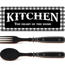 Conjunto de placas de cozinha decorativas de madeira Jetec 35x13x1 cm