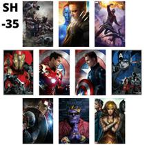 Conjunto De Placas De Super Herois Vilões e Anti Herois 13x20
