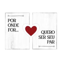 Conjunto de Placas Decorativas Quarto de Casal Amor