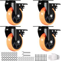Conjunto de placas giratórias Caster Wheels VEVOR de 4 polegadas com 4 160 kg de carga
