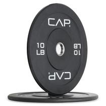 Conjunto de placas Olympic Bumper CAP Barbell Budget, par de 10 libras, preto Conjunto de placas Olympic Bumper CAP Barbell Budget, par de 10 libras, preto
