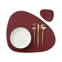 Conjunto De Placemat E Porta-copos Triangular De Natal, Tapetes De Mesa De Cozinha De Couro Nórdico,