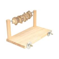 Conjunto De Plataforma De Madeira Para Papagaio Para Gaiola De Pássaros Acessórios Para Lixar Garras