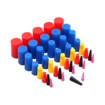 Conjunto De Plugues De Borracha De Silicone Cônico Para Alta Temperatura De 1/16" a 3/4" 40 Peças