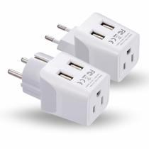 Conjunto de plugues para adaptadores de viagem Ceptics Schuko Tipo E/F e Tipo C