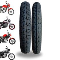 Conjunto de Pneu Aro 18 Para Moto Cg 125, 150, Fan, Titan 2u - Black Tayres