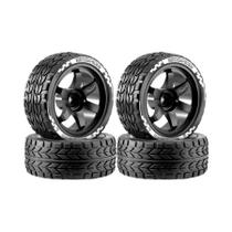 Conjunto De Pneus De Borracha E Rodas De Liga Para Carro RC Drift 1/10 Para HSP Tamiya HPI Kyosho