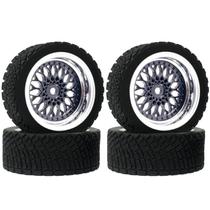 Conjunto de pneus e jantes para carro de rali RC 1/10 WONFAST Conjunto de pneus e jantes para carro de rali RC 1/10 WONFAST