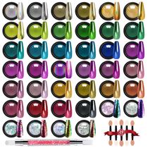 Conjunto de pó para unhas DRMODE Mirror Chrome 40 cores com aplicadores