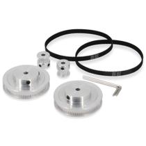 Conjunto de polias dentadas Zeberoxyz GT2 de 20 e 80 dentes com correia de 250 mm Conjunto de polias dentadas Zeberoxyz GT2 de 20 e 80 dentes com correia de 250 mm