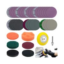 Conjunto De Polimento De Faróis Automotivos De 3 Polegadas Com 38 Peças, Discos De Lixa, Almofadas