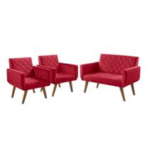 Conjunto De Poltronas Anabelle 2 Lugares E 1 Lugar Vermelho Unidecor Conjunto De Poltronas Anabelle 2 Lugares E 1 Lugar Vermelho Unidecor