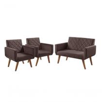 Conjunto De Poltronas Anabelle 2 Lugares E 2 De 1 Lugar Marrom Unidecor Conjunto De Poltronas Anabelle 2 Lugares E 2 De 1 Lugar Marrom Unidecor