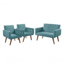 Conjunto De Poltronas Anabelle 2 Lugares E 2 Poltronas 1 Lugar Turquesa Unidecor Conjunto De Poltronas Anabelle 2 Lugares E 2 Poltronas 1 Lugar Turquesa Unidecor