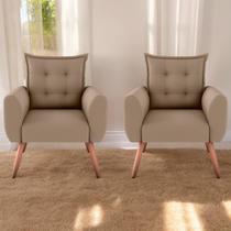 Conjunto de Poltronas Decorativas Lily Suede Bege Conjunto de Poltronas Decorativas Lily Suede Bege