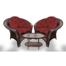 Conjunto de Poltronas Fibra Sintética 19 - 2 Poltronas + 1 Mesa Centro - Tecido Duna Vermelho Conjunto de Poltronas Fibra Sintética 19 - 2 Poltronas + 1 Mesa Centro - Tecido Duna Vermelho