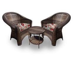 Conjunto de Poltronas Fibra Sintética Bali - 2 Poltronas + 1 Mesa Centro - Gamboa Bege Conjunto de Poltronas Fibra Sintética Bali - 2 Poltronas + 1 Mesa Centro - Gamboa Bege