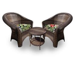 Conjunto de Poltronas Fibra Sintética Bali - 2 Poltronas + 1 Mesa Centro - Tecido Saquarema Conjunto de Poltronas Fibra Sintética Bali - 2 Poltronas + 1 Mesa Centro - Tecido Saquarema