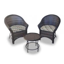 Conjunto de Poltronas Fibra Sintética Bali Promo - 2 Poltronas + 1 Mesa Centro - Tecido Costela de adão verde Conjunto de Poltronas Fibra Sintética Bali Promo - 2 Poltronas + 1 Mesa Centro - Tecido Costela de adão verde